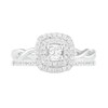0.37 CT. T.W. Princess-Cut Diamond Double Frame Twist Shank Bridal Set in 10K Gold