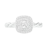 0.37 CT. T.W. Princess-Cut Diamond Double Frame Twist Shank Bridal Set in 10K Gold