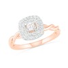 Thumbnail Image 3 of 0.37 CT. T.W. Princess-Cut Diamond Double Frame Twist Shank Bridal Set in 10K Rose Gold