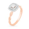 Thumbnail Image 5 of 0.37 CT. T.W. Princess-Cut Diamond Double Frame Twist Shank Bridal Set in 10K Rose Gold