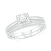 Thumbnail Image 1 of 0.29 CT. T.W. Princess-Cut Diamond Frame Vintage-Style Bridal Set in 10K White Gold