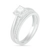 Thumbnail Image 2 of 0.29 CT. T.W. Princess-Cut Diamond Frame Vintage-Style Bridal Set in 10K White Gold