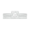 Thumbnail Image 3 of 0.29 CT. T.W. Princess-Cut Diamond Frame Vintage-Style Bridal Set in 10K White Gold