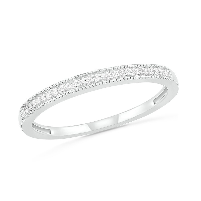 Main Image 7 of 0.29 CT. T.W. Princess-Cut Diamond Frame Vintage-Style Bridal Set in 10K White Gold