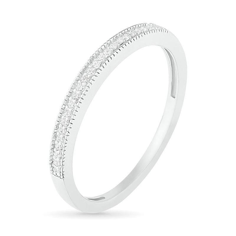 Main Image 9 of 0.29 CT. T.W. Princess-Cut Diamond Frame Vintage-Style Bridal Set in 10K White Gold