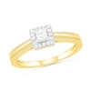 Thumbnail Image 3 of 0.29 CT. T.W. Princess-Cut Diamond Frame Vintage-Style Bridal Set in 10K Gold