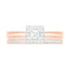 Thumbnail Image 3 of 0.29 CT. T.W. Princess-Cut Diamond Frame Vintage-Style Bridal Set in 10K Rose Gold