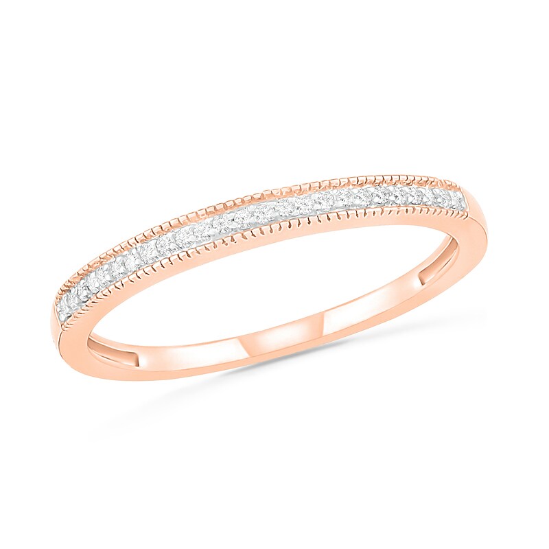 Main Image 7 of 0.29 CT. T.W. Princess-Cut Diamond Frame Vintage-Style Bridal Set in 10K Rose Gold
