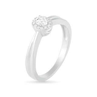 0.29 CT. T.W. Oval Diamond Frame Bridal Set in 10K White Gold