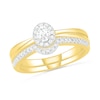 Thumbnail Image 0 of 0.29 CT. T.W. Oval Diamond Frame Bridal Set in 10K Gold