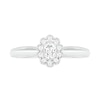 Thumbnail Image 4 of 0.29 CT. T.W. Oval Diamond Scallop Frame Vintage-Style Bridal Set in 10K White Gold