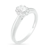 Thumbnail Image 5 of 0.29 CT. T.W. Oval Diamond Scallop Frame Vintage-Style Bridal Set in 10K White Gold