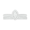 Thumbnail Image 2 of 0.29 CT. T.W. Marquise Diamond Frame Vintage-Style Bridal Set in 10K White Gold