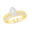 Thumbnail Image 0 of 0.29 CT. T.W. Marquise Diamond Frame Vintage-Style Bridal Set in 10K Gold