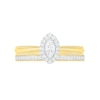 Thumbnail Image 2 of 0.29 CT. T.W. Marquise Diamond Frame Vintage-Style Bridal Set in 10K Gold