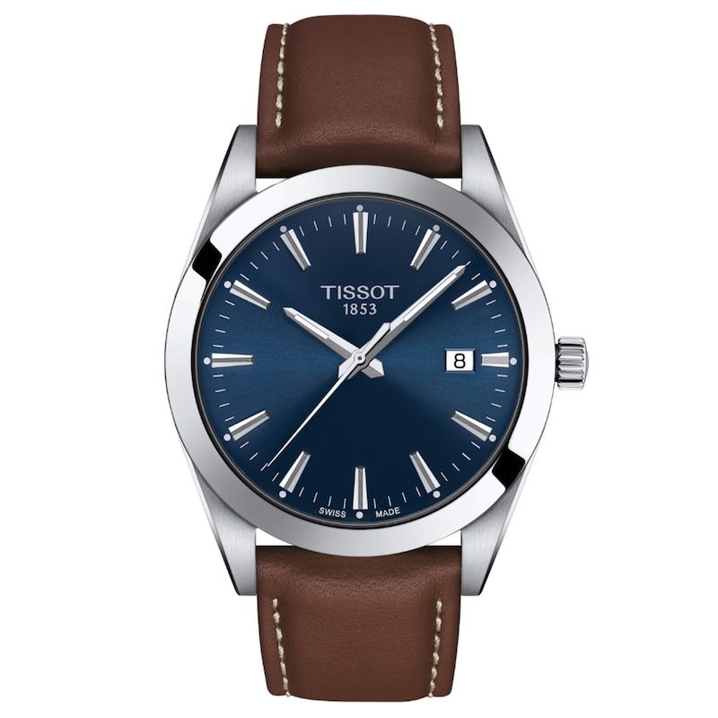 Men's Tissot Gentleman Strap Watch with Blue Dial (Model: T127.410.16.041.00)|Peoples Jewellers