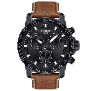 Men's Tissot Supersport Chrono Black PVD Strap Watch with Black Dial (Model: T125.617.36.051.01)