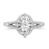 Thumbnail Image 4 of Enchanted Disney Elsa 0.57 CT. T.W. Oval Diamond Snowflake Frame Engagement Ring in 14K White Gold
