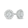 Thumbnail Image 1 of 0.25 CT. T.W. Diamond Frame Stud Earrings in 10K White Gold (I/I3)