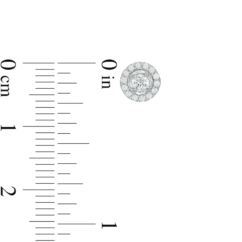 Main Image 3 of 0.25 CT. T.W. Diamond Frame Stud Earrings in 10K White Gold (I/I3)