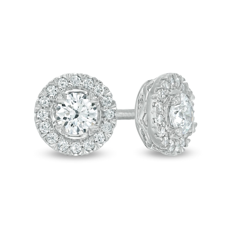 CT. T.W. Diamond Frame Stud Earrings in 10K White Gold (I/I3