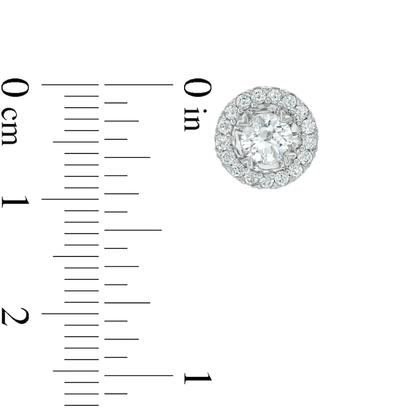 Main Image 3 of 1.00 CT. T.W. Diamond Frame Stud Earrings in 10K White Gold (I/I3)