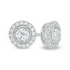 Thumbnail Image 1 of 1.25 CT. T.W. Diamond Frame Stud Earrings in 10K White Gold (I/I3)