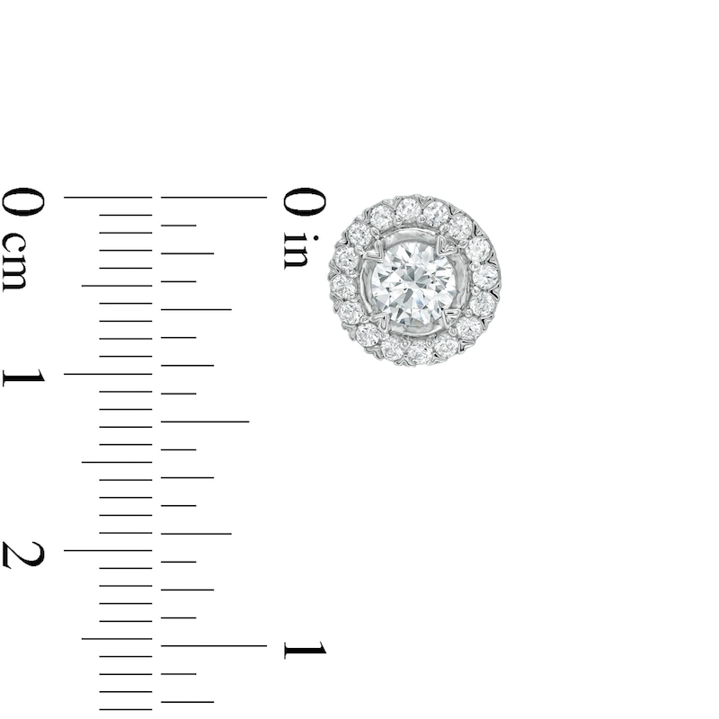 Main Image 3 of 1.25 CT. T.W. Diamond Frame Stud Earrings in 10K White Gold (I/I3)
