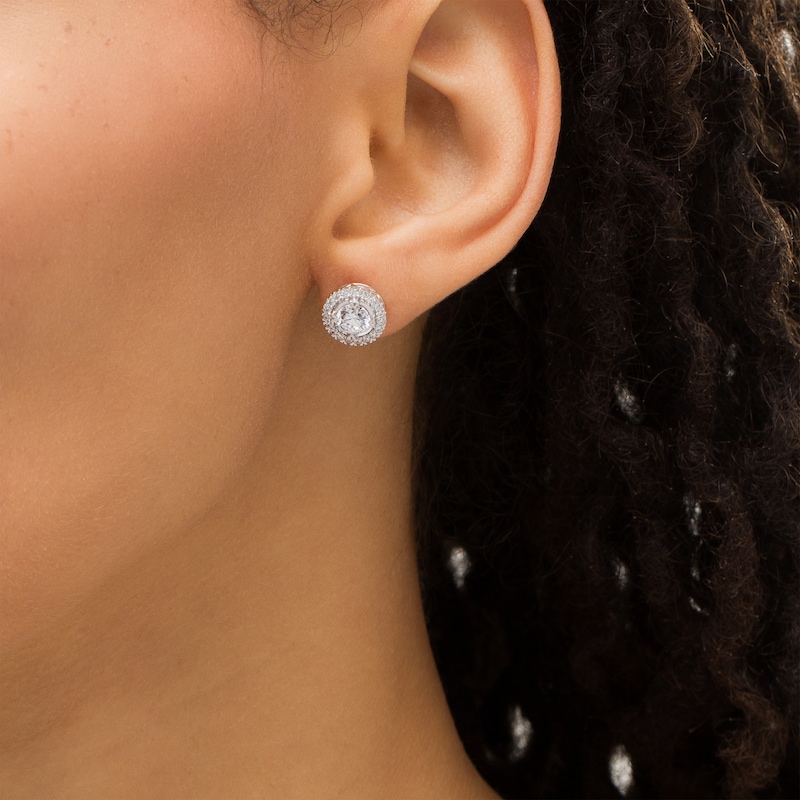 1.50 CT. T.W. Diamond Frame Stud Earrings in 10K White Gold (I/I3)