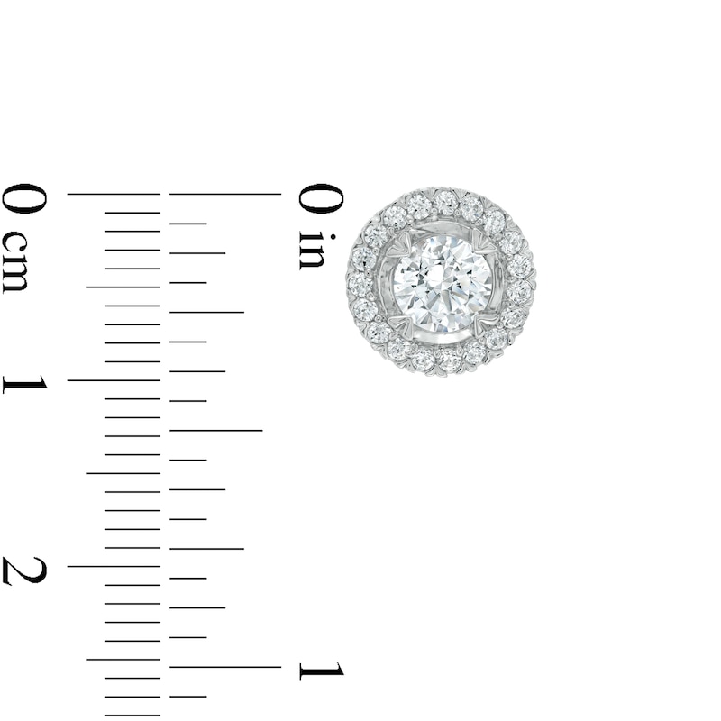 Main Image 3 of 1.50 CT. T.W. Diamond Frame Stud Earrings in 10K White Gold (I/I3)
