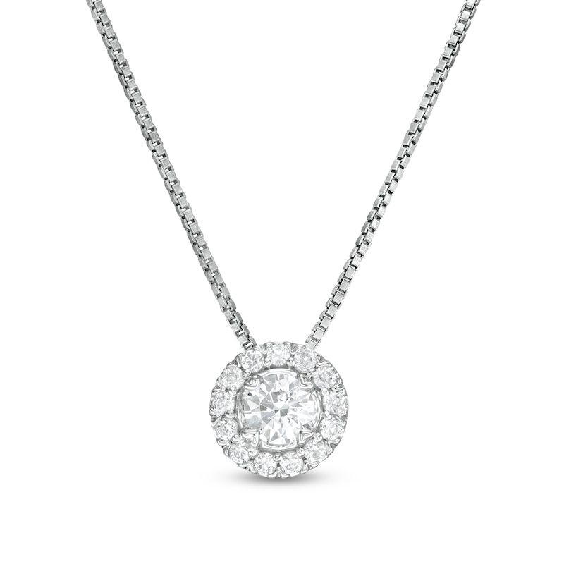 Main Image 1 of 0.25 CT. T.W. Diamond Frame Pendant in 10K White Gold