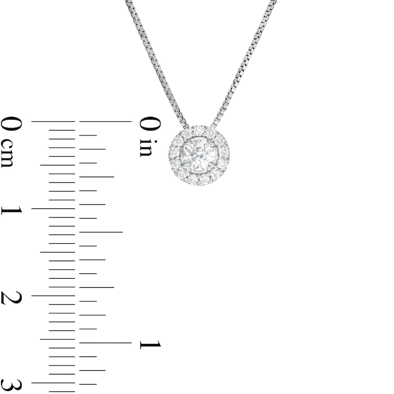 Main Image 3 of 0.25 CT. T.W. Diamond Frame Pendant in 10K White Gold