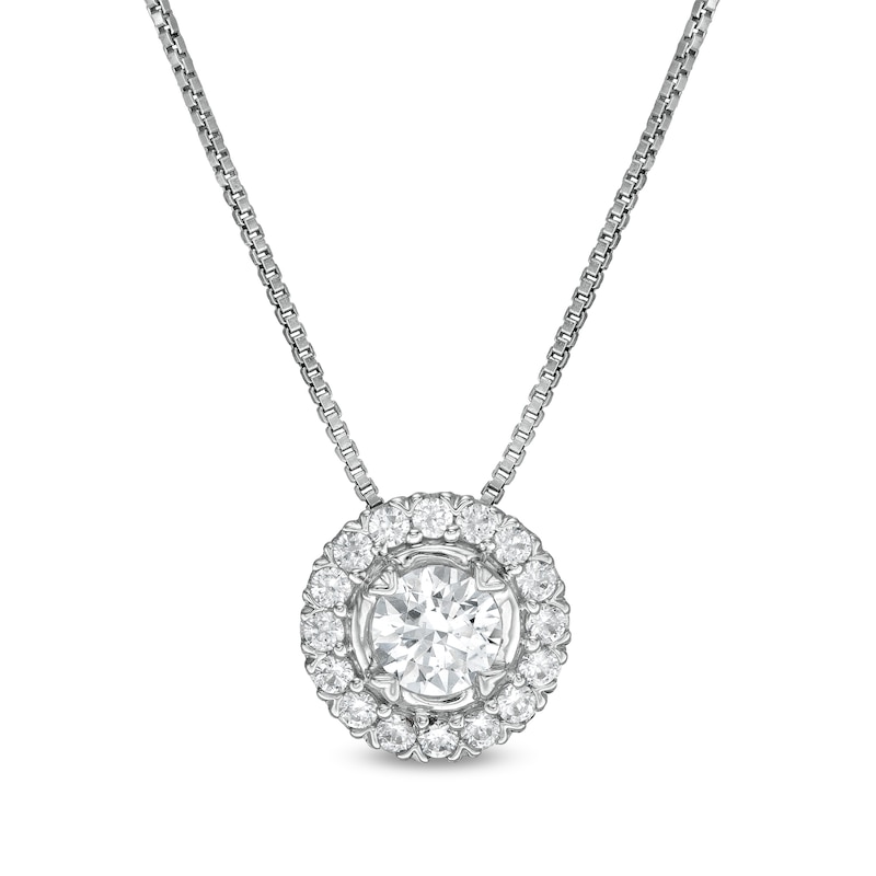 Main Image 1 of 0.50 CT. T.W. Diamond Frame Pendant in 10K White Gold