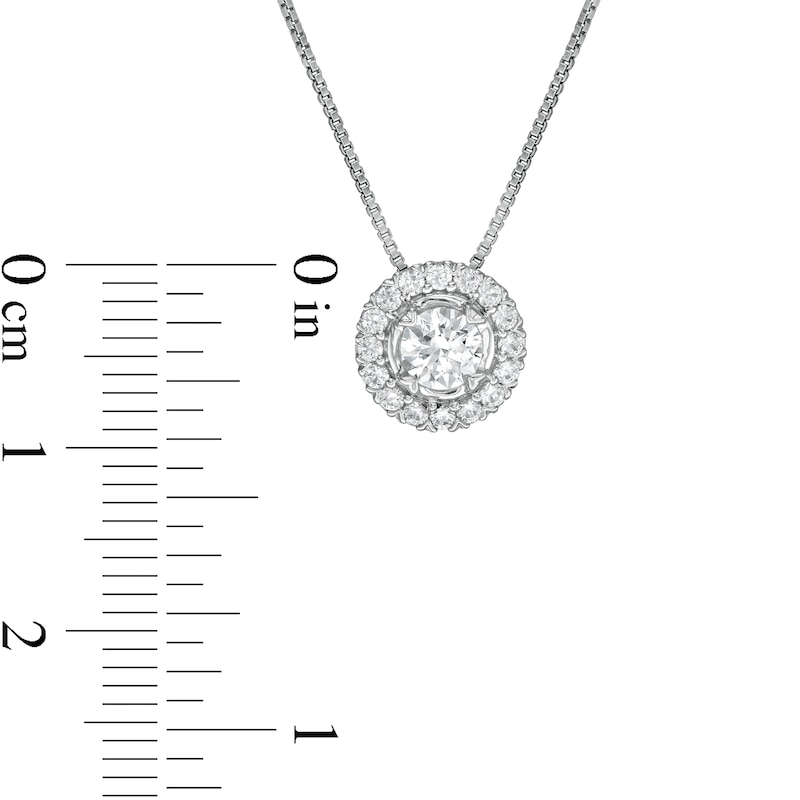 Main Image 3 of 0.50 CT. T.W. Diamond Frame Pendant in 10K White Gold