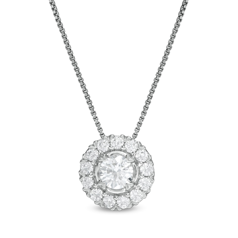 Main Image 1 of 0.75 CT. T.W. Diamond Frame Pendant in 10K White Gold