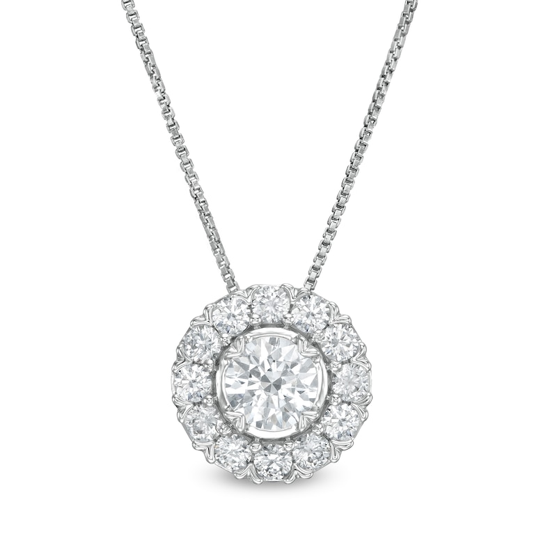 Main Image 1 of 1.25 CT. T.W. Diamond Frame Pendant in 10K White Gold