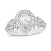 Thumbnail Image 1 of Vera Wang Love Collection 0.95 CT. T.W. Pear-Shaped Diamond Double Frame Engagement Ring in 14K White Gold