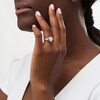 Thumbnail Image 2 of Vera Wang Love Collection 0.95 CT. T.W. Pear-Shaped Diamond Double Frame Engagement Ring in 14K White Gold
