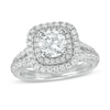 Thumbnail Image 0 of Vera Wang Love Collection 1.69 CT. T.W. Diamond Double Cushion Frame Engagement Ring in 14K White Gold