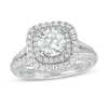 Vera Wang Love Collection 1.69 CT. T.W. Diamond Double Cushion Frame Engagement Ring in 14K White Gold