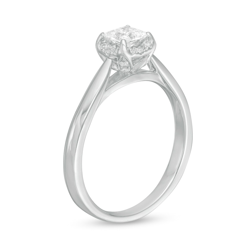 0.62 CT. T.W. Princess-Cut Diamond Frame Engagement Ring in 14K White Gold (I/I2)