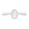 Thumbnail Image 2 of 0.62 CT. T.W. Oval Diamond Frame Engagement Ring in 14K White Gold (I/I2)