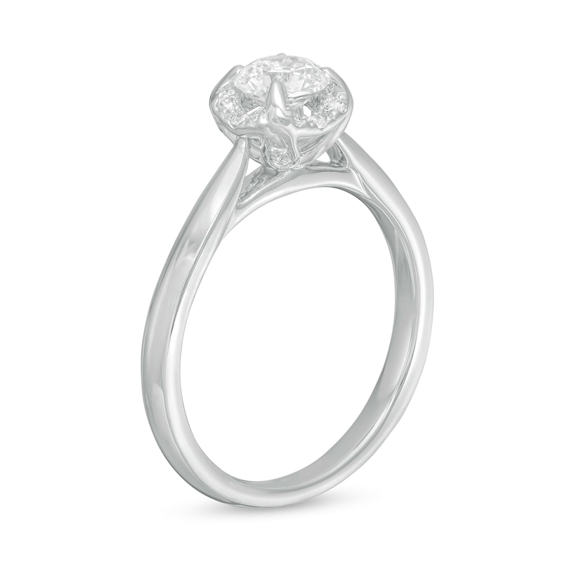 0.62 CT. T.W. Diamond Frame Engagement Ring in 14K White Gold (I/I2)