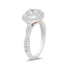 Thumbnail Image 1 of Enchanted Disney Belle 0.95 CT. T.W. Diamond Double Frame Engagement Ring in 14K White Gold
