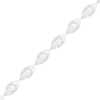 Thumbnail Image 1 of Lab-Created Opal and 0.145 CT. T.W. Diamond Layered Marquise Link Line Bracelet in Sterling Silver - 7.25"