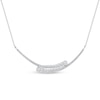 Thumbnail Image 0 of Marilyn Monroe™ Collection 0.95 CT. T.W. Journey Diamond Bypass Double Curved Line Necklace in 10K White Gold - 15.5"
