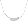 Thumbnail Image 1 of Marilyn Monroe™ Collection 0.95 CT. T.W. Journey Diamond Bypass Double Curved Line Necklace in 10K White Gold - 15.5"