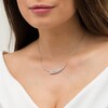 Thumbnail Image 3 of Marilyn Monroe™ Collection 0.95 CT. T.W. Journey Diamond Bypass Double Curved Line Necklace in 10K White Gold - 15.5"