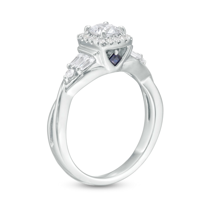Main Image 3 of Vera Wang Love Collection 0.69 CT. T.W. Cushion-Cut Diamond Frame Engagement Ring in 14K White Gold