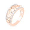 Thumbnail Image 2 of 0.23 CT. T.W. Diamond Open Filigree Vine Ring in 10K Rose Gold